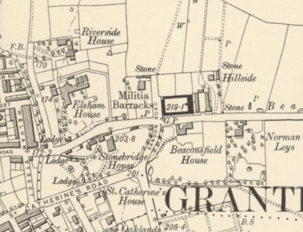 Grantham - Barrack Drill Ground : Map credit National Library of Scotland